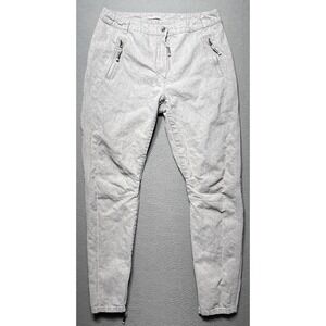 Annette Gortz Ranis Pants Womens Size 38 (28x27) Gray Crop Linen Blend Ankle Zip